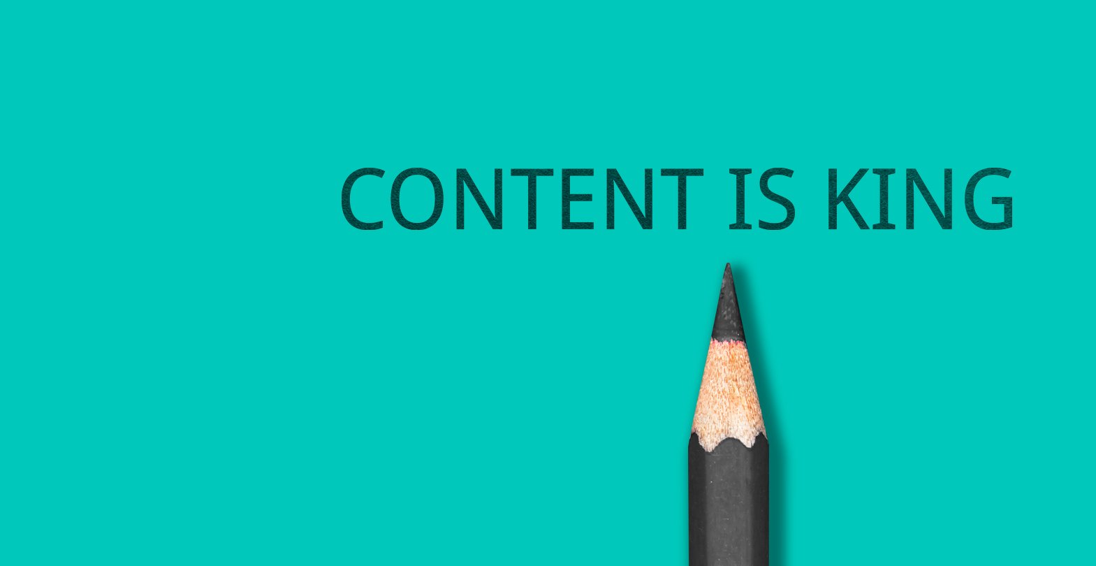 Text,Content,Is,King,With,Pencil,On,Black,/,Business